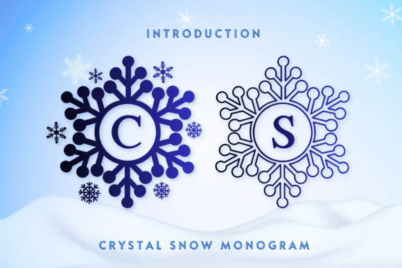 Crystal Snow Monogram: Elevate Your Winter Brand Identity