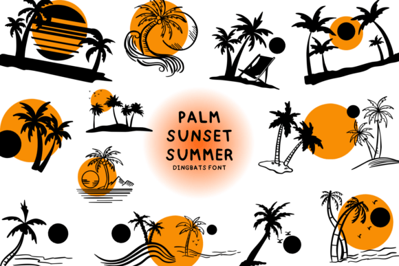 Palm Sunset Summer: A Playful Dingbats Font for Editorial Design